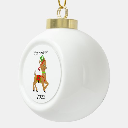 Kerstakerkerkeramiek bij Doe-mee Keramische Bal Ornament (Rechts)