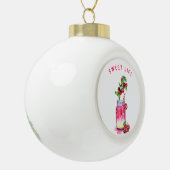 Kerstakerkerstversiering - Jouw tekst Keramische Bal Ornament (Links)