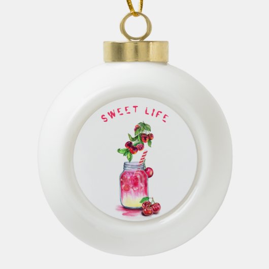 Kerstakerkerstversiering - Jouw tekst Keramische Bal Ornament (Voorkant)