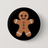 Kerstakerkoekje met kerstkoekje Baking Holiday Ronde Button 5,7 Cm (Voorkant)