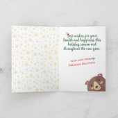 Kerstakerkoekjes bakkerij met beer feestdagen kaart (Binnen)