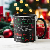 Kerstakerkoffie - Zwarte Rood cadeautje - Caca Mok