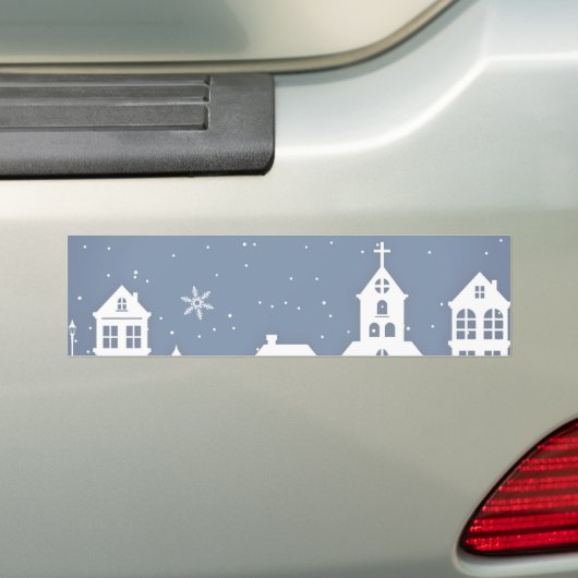 Kerstakerlandschap Bumpersticker (Op auto)