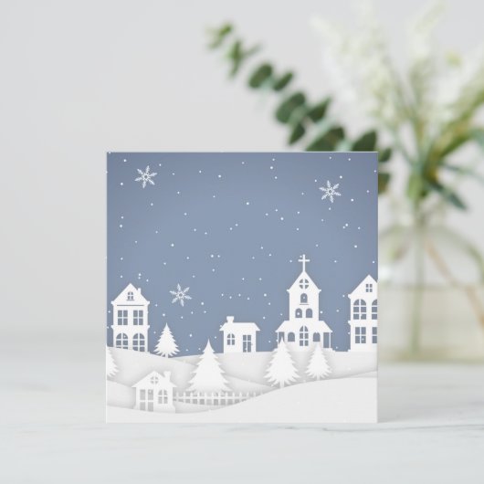 Kerstakerlandschap Kaart (Staand voorkant)