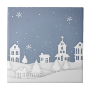 Kerstakerlandschap Tegeltje