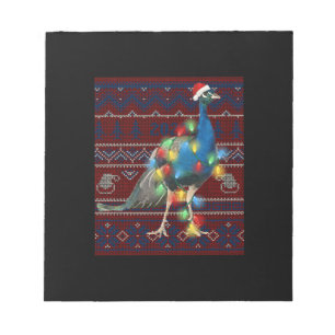 Kerstakerlicht met pacock lights Ugly Sweater Goat Notitieblok