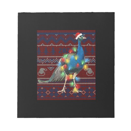 Kerstakerlicht met pacock lights Ugly Sweater Goat Notitieblok (Voorkant)