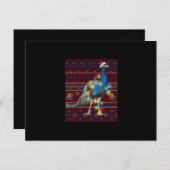 Kerstakerlicht met pacock lights Ugly Sweater Goat Uitnodiging Briefkaart (Voorkant / Achterkant)