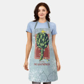 Kerstakerlichten voor artichoke eten kookgerei schort (Gedragen)