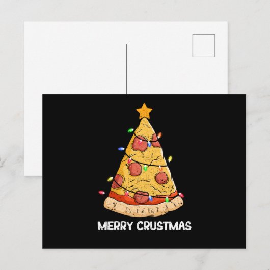 Kerstakermis van Merry Crustmas Pizza Briefkaart (Voorkant / Achterkant)