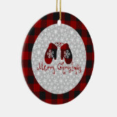 Kerstakermittens keramisch siergoed keramisch ornament (Rechts)