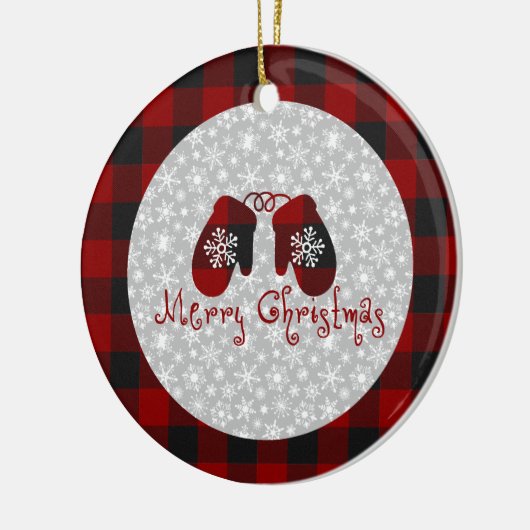 Kerstakermittens keramisch siergoed keramisch ornament (Links)