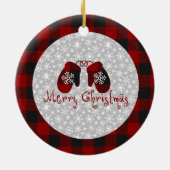 Kerstakermittens keramisch siergoed keramisch ornament (Achterkant)