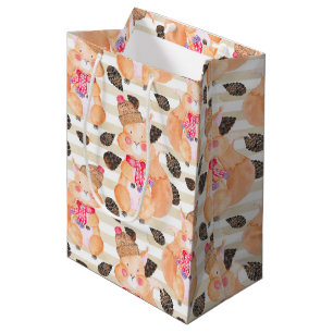 Kerstakerpatroon in de eekhoorn medium cadeauzakje