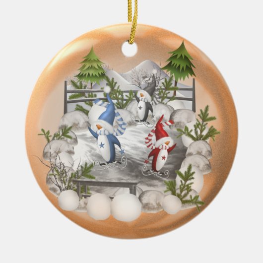 Kerstakerpinguïn Ornament (Voorkant)