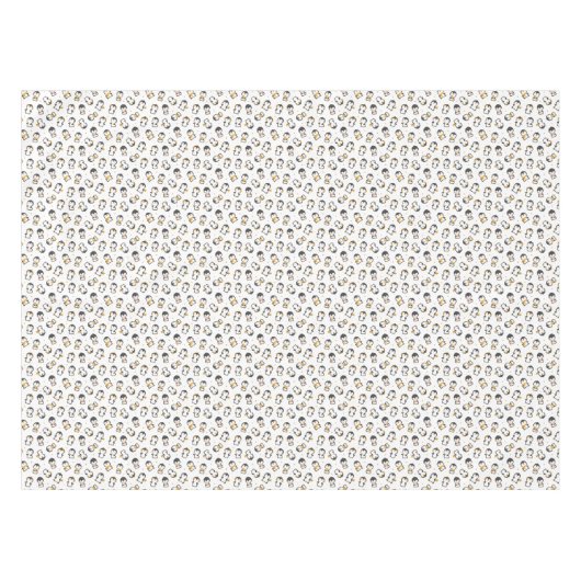 Kerstakerpinguïns op witte kerst tafelkleed (Voorkant (Horizontaal))