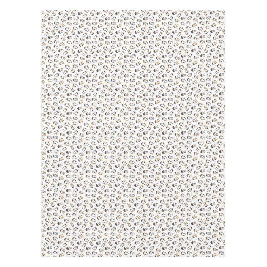 Kerstakerpinguïns op witte kerst tafelkleed (Voorkant)