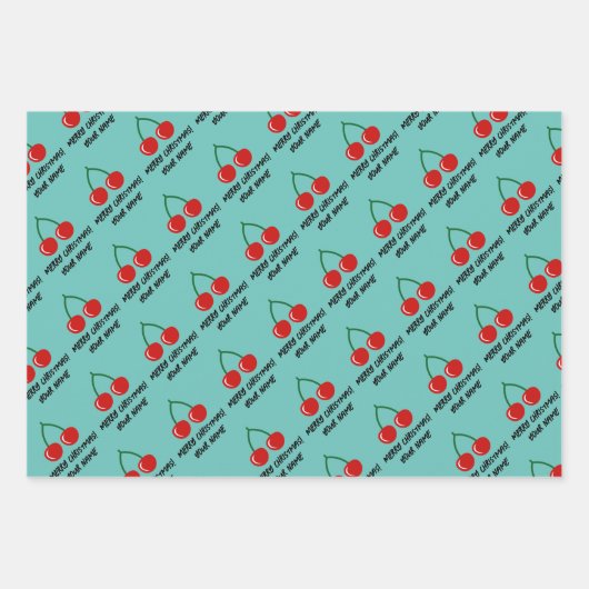 Kerstakerplezier Vakantieblad voor feestdagen Inpakpapier Vel (Voorkant 3)