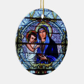 Kerstakerraam in Glas in lood Keramisch Ornament (Rechts)