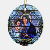 Kerstakerraam in Glas in lood Keramisch Ornament (Links)