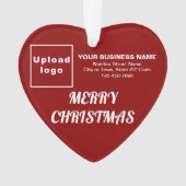 Kerstakerrood hart acrylversiering ornament (voorkant)