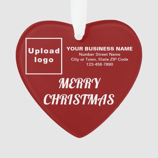 Kerstakerrood hart acrylversiering ornament (voorkant)