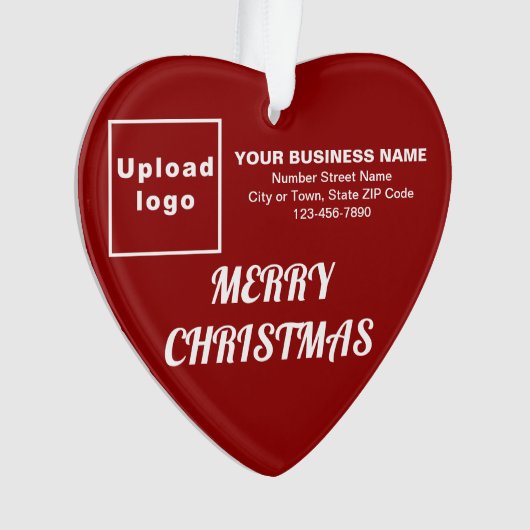 Kerstakerrood hart acrylversiering ornament (voorkant)