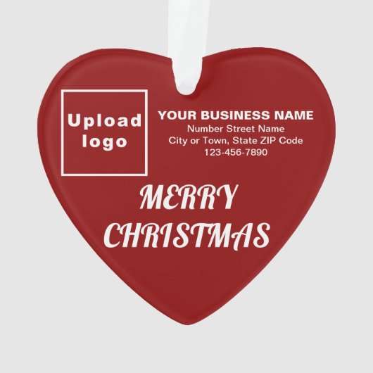 Kerstakerrood hart acrylversiering ornament (achterkant)