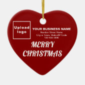 Kerstakerrood — hartvorm keramisch ornament (Voorkant)