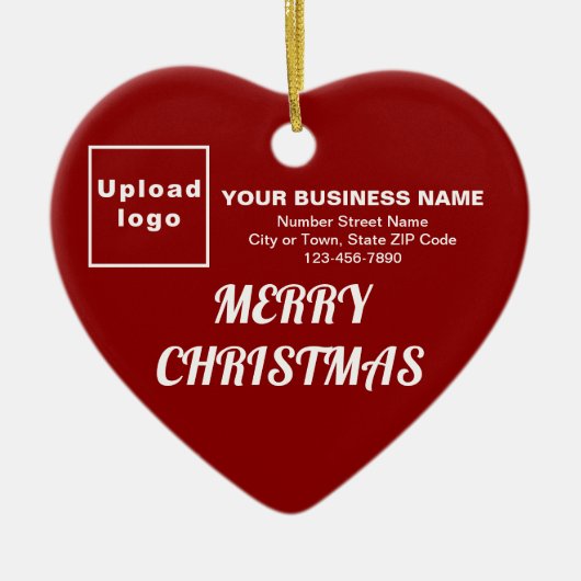 Kerstakerrood — hartvorm keramisch ornament (Voorkant)