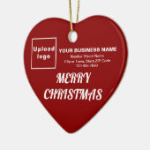Kerstakerrood — hartvorm keramisch ornament (Links)