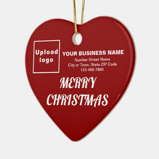 Kerstakerrood — hartvorm keramisch ornament (Links)