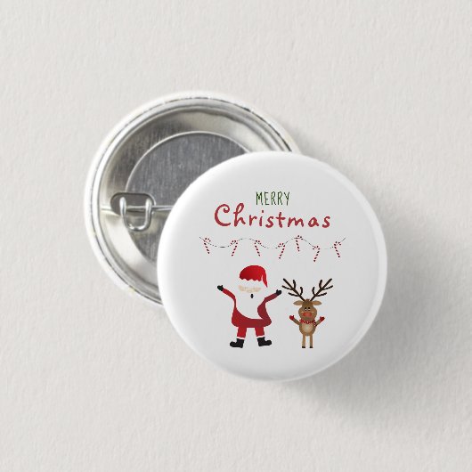 Kerstakerstkerstkerstkerstkerstmansnoepjes Ronde Button 3,2 Cm (Voorkant /achterkant)
