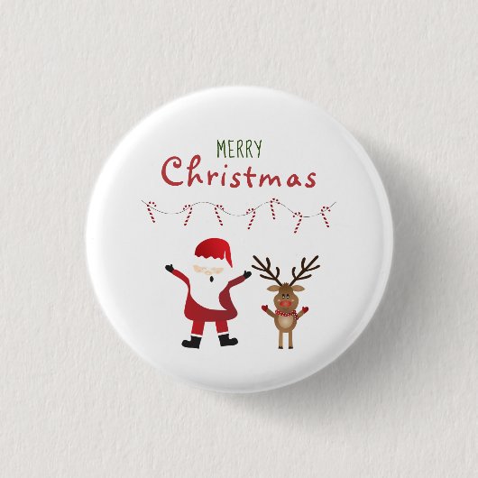 Kerstakerstkerstkerstkerstkerstmansnoepjes Ronde Button 3,2 Cm (Voorkant)