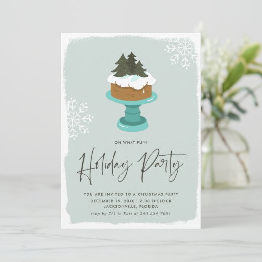 Kerstakertang, gevroren | Uitnodiging feestdag (Staand voorkant)