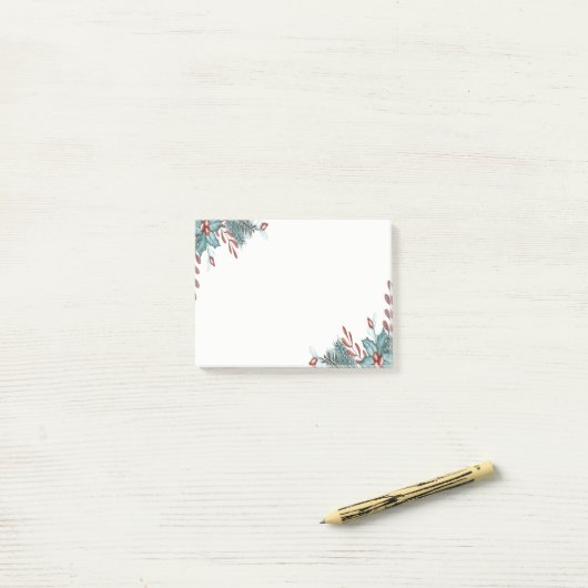 Kerstakervakantie met Holly Berries Post-it® Notes (Op bureau)