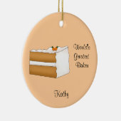 Kerstakerversiering met wortelCake Keramisch Ornament (Rechts)