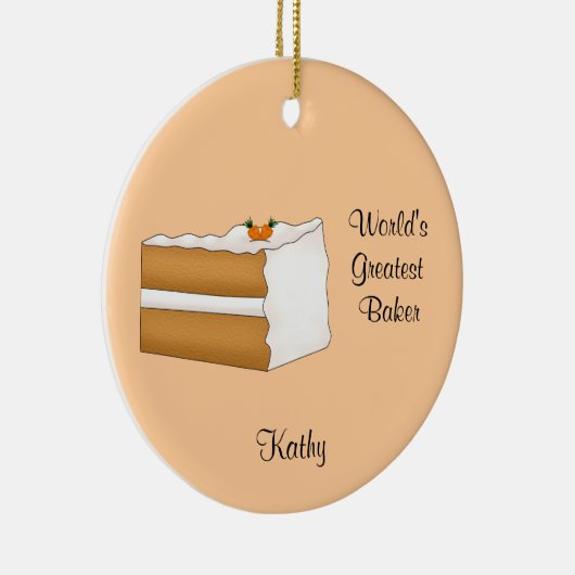 Kerstakerversiering met wortelCake Keramisch Ornament (Rechts)