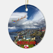 Kerstakerversiering van Groenland Keramisch Ornament (Links)