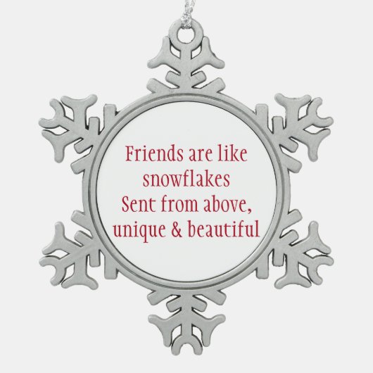 Kerstakerversiering van Heartwarming Tin Sneeuwvlok Ornament (Voorkant)