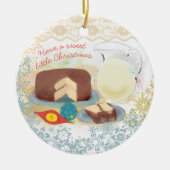 Kerstakerversiering voor bakchocolademelk keramisch ornament (Voorkant)