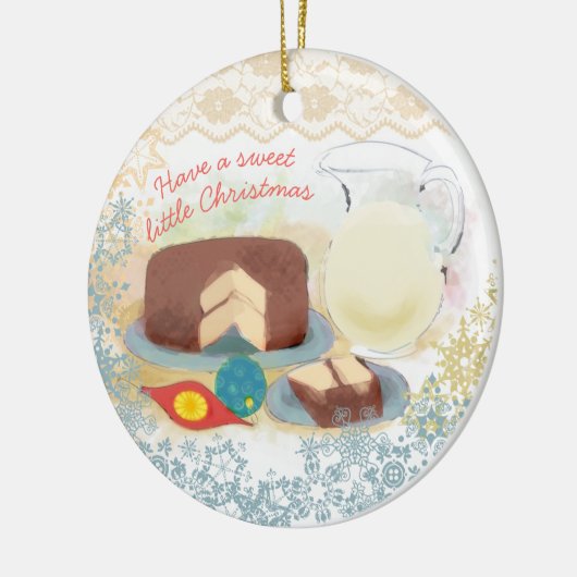 Kerstakerversiering voor bakchocolademelk keramisch ornament (Links)