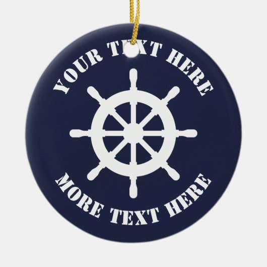 Kerstakerversiering voor zeelieden keramisch ornament (Voorkant)