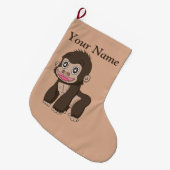 Kerstaking met een aap grote kerstsok (Voorkant (Hangend))