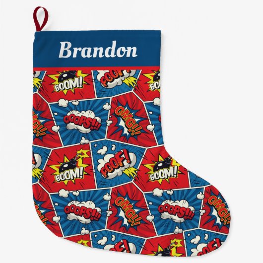 Kerstaking van stripboeken grote kerstsok (Voorkant)