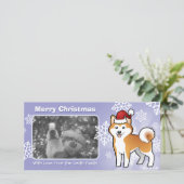 KerstAkita Inu/Shiba Inu Feestdagenkaart (Staand voorkant)