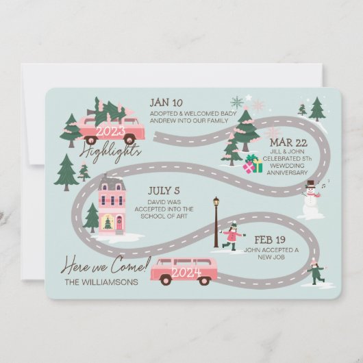 kerstakkaart van het einde van het jaar feestdagenkaart (Voorkant)