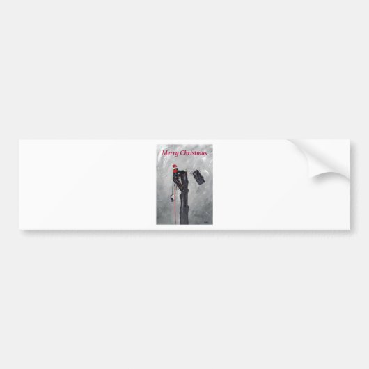 Kerstakkaart voor boomchirurg bumpersticker (Voorkant)