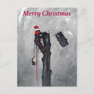 Kerstakkaart voor boomchirurg feestdagenkaart