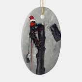 Kerstakkaart voor boomchirurg keramisch ornament (Rechts)